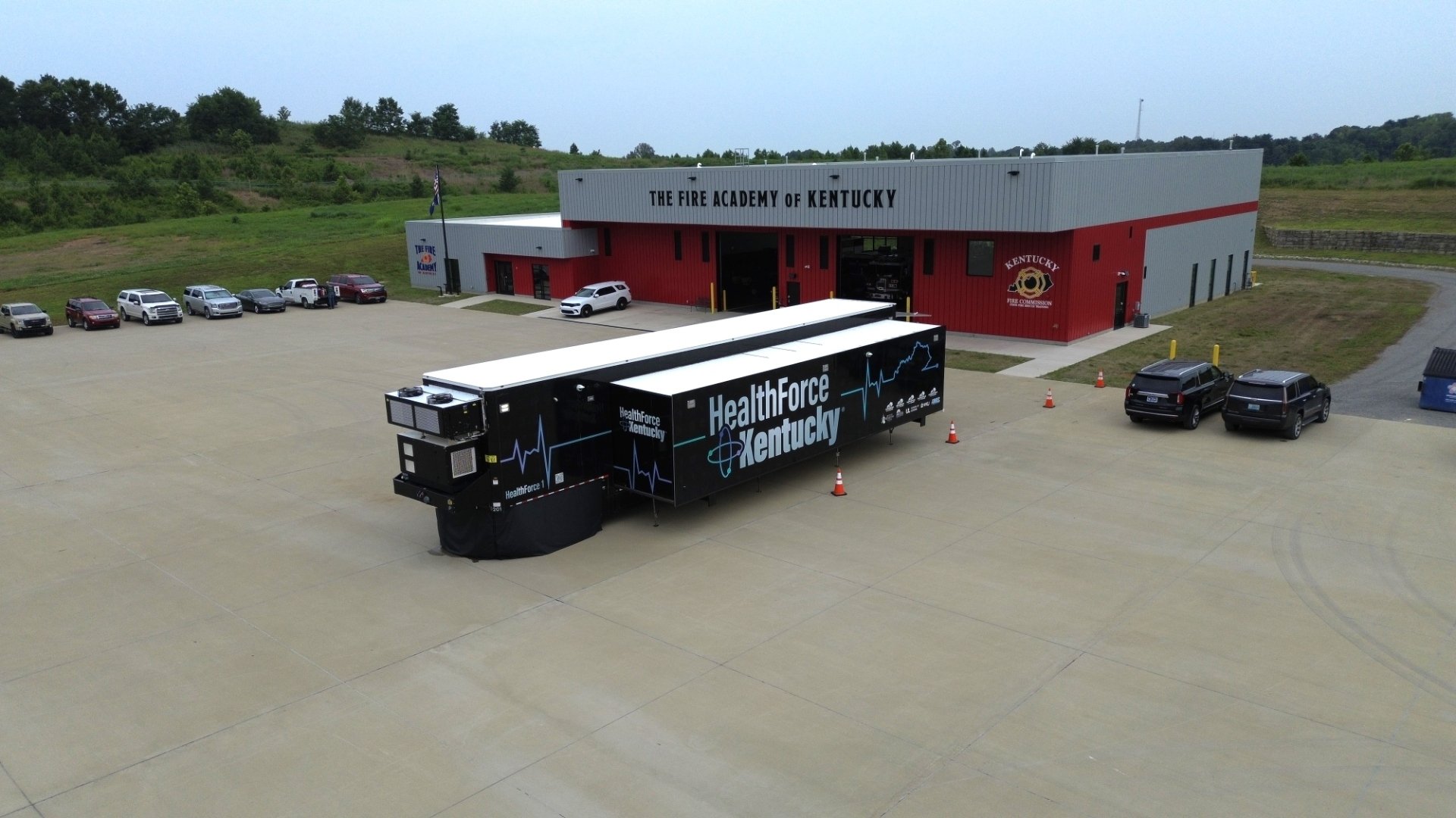 HealthForce Kentucky mobile simulation unit deployed at the Fire Academy of Kentucky